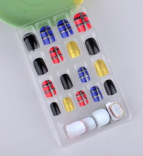 Nimble House Plastic Fashion Style Symphony Shell Shine Bent Lady Artificial False Nail Tips with Out Glue - 24pcs
