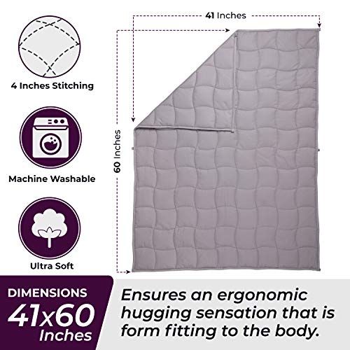 image for Florensi Weighted Blanket for Kids with Removable Bamboo Duvet Cover (
