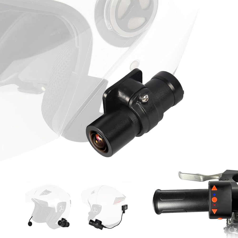 VSYSTO WiFi Helmet Camera with Bluetooth Helmet Headset, Smile Face Colorful Light, 2K WDR 170° Wide Angle SONYIMX335 Lens Motorcycle Bike Helmet Dash Camera, Remote Control, G-sensor (Black-K5X-HB)