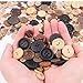 Swpeet 650 Pieces Assorted Sizes Resin Buttons 2 and 4 Holes Round Craft Buttons for Sewing DIY Crafts Manual Button Painting (Coconut Shell Color)