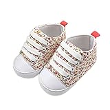 Voberry® Baby Girl's Floral Prewalker Soft Sole Canvas Sneaker (0~6 Month, pink )
