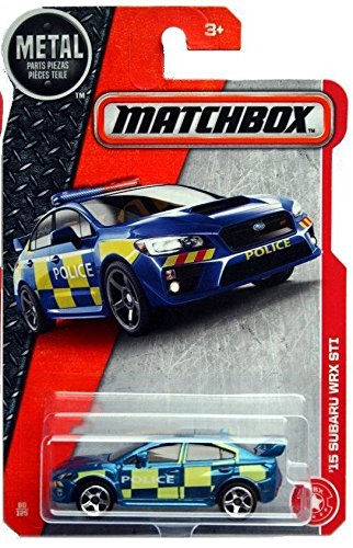 Matchbox 2017 MBX Adventure City '15 Subaru WRX STI (Police Car) 60/125, Blue
