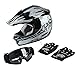 TCT-MOTORPARTS DOT Youth Kids Helmet Motocross ATV Helmets Offroad Street Dirt Bike Go-Kart BMX MX Full Face Helmet Black Skull Medium Size