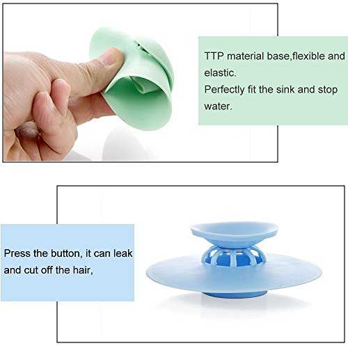 3pcs Shower Drain Stopper Plug Bathtub Cover Portable Silicone Hot Bath Tub Sink Strainers Protectors Good Grips Hair Catchers for Floor, Laundry, Kitchen and Bathroom, 2 in 1 Stop & Filters - Thumbnail 5