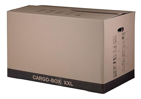 Smartbox Pro 222105210 Umzugskarton Cargo Box XXL (750 x 420 x 440 mm), Wellpappe, braun, 10 Stück