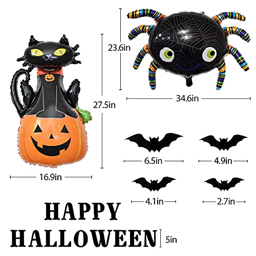 Foil Balloons For Halloween Party 12 Halloween Foil Balloons Set – Large Pumpkin, Ghost, Bat & Spider Balloons For Party Decor Halloween Party Balloons