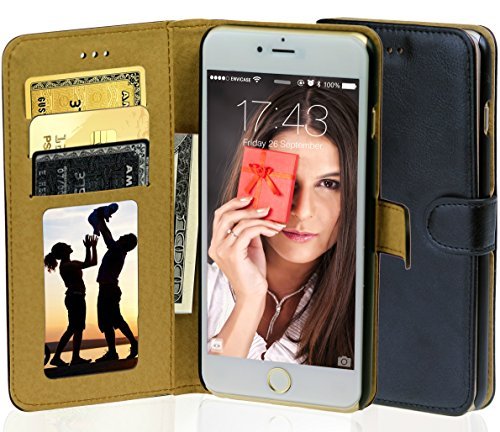 iPhone 6 Plus Wallet Case, Envicase® Premium Design Leather Case [Wallet Function] iPhone 6 Plus (5.5) Wallet Case For Men and Women [Stand Feature] [Ultra Slim Design] [Magnetic Closure] Soft Leather Case Cover STAND With Credit Card ID Picture Holders 2014