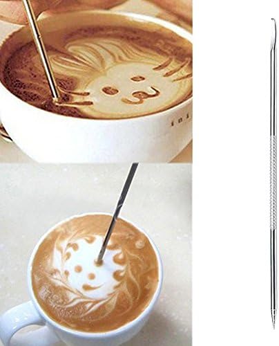 Embiofuels(TM) Stainless Steel Coffee Decorating Pen Barista Cappuccino Latte Espresso Coffee Drawing Art Pen Kitchen Cafe DIY Tool