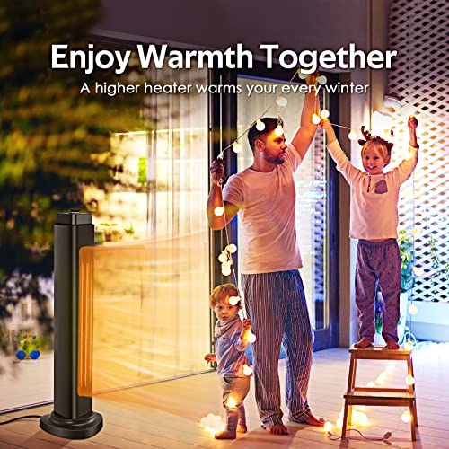 1500W Electric Space Heater for Large Room, 3S Fast Heating Electric Patio Heater, Indoor Heaters with 4 Modes, 90°Oscillation, Portable Outdoor Patio Heater with Overheat & Tip-over Protection