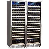 Edgestar 332 Bottle Built-In Side-by-Side Wine Cellar Stainless Steel - Black
