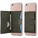 Cell Phone Card Holder Stick on Wallet Phone Pocket for iPhone, Android and All Smartphones (Olive Green)