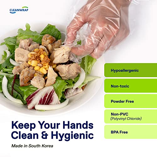 CLEANWRAP Disposable Gloves LDPE, BPA FREE (1,000 Piece) Food