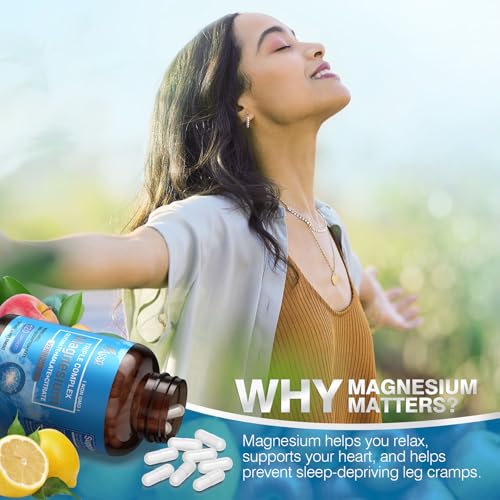 ASSR Triple Magnesium Complex – 300mg Magnesium Supplement with Glycinate, Malate & Citrate – Supports Relaxation, Muscle & Nerve Function – High Absorption, Vegan, Non-GMO, 120 Capsules