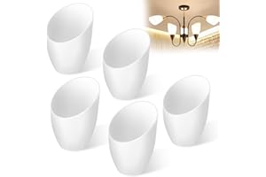 COSITINA 5 Pieces Plastic Lamp Shade Replacement Horseshoe Lampshade Cover White Floor Lamp Light Covers for Multi-Head Stand Up Lamp Pendant SMALL LIGHT BULB - 1.4inch/35mm