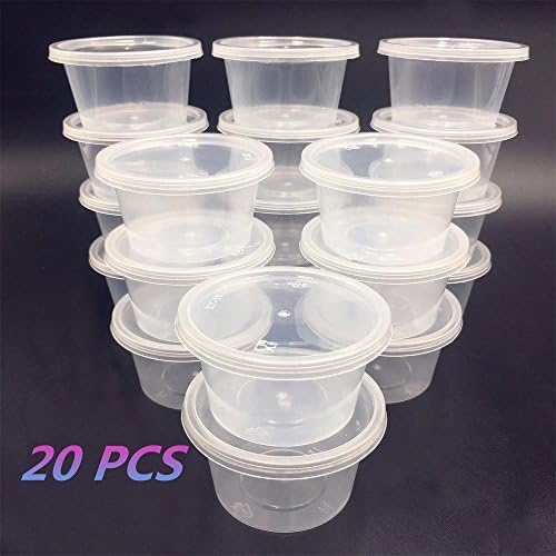 Sunnyproduct 20 Pcs Slime Storage Containers Clear Foam Ball Storage Containers For Storage Items