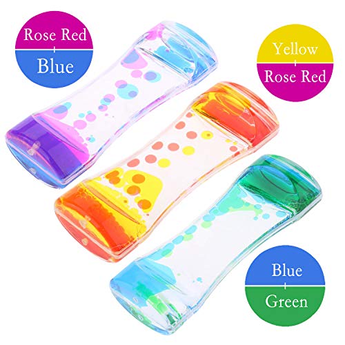 3 Pack Liquid Motion Bubbler Timer, Stress Relief Sensory Toys Party Favors for Kids Girls Boys Autistic Children ADD ADHD Relax Therapy Increase Focus Calm St. Patricks Day Easter Birthday Gifts