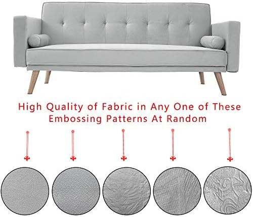 Palidn 3 Seater Suede Fabric Sofa Bed Recliner Sleeper Sofa Click