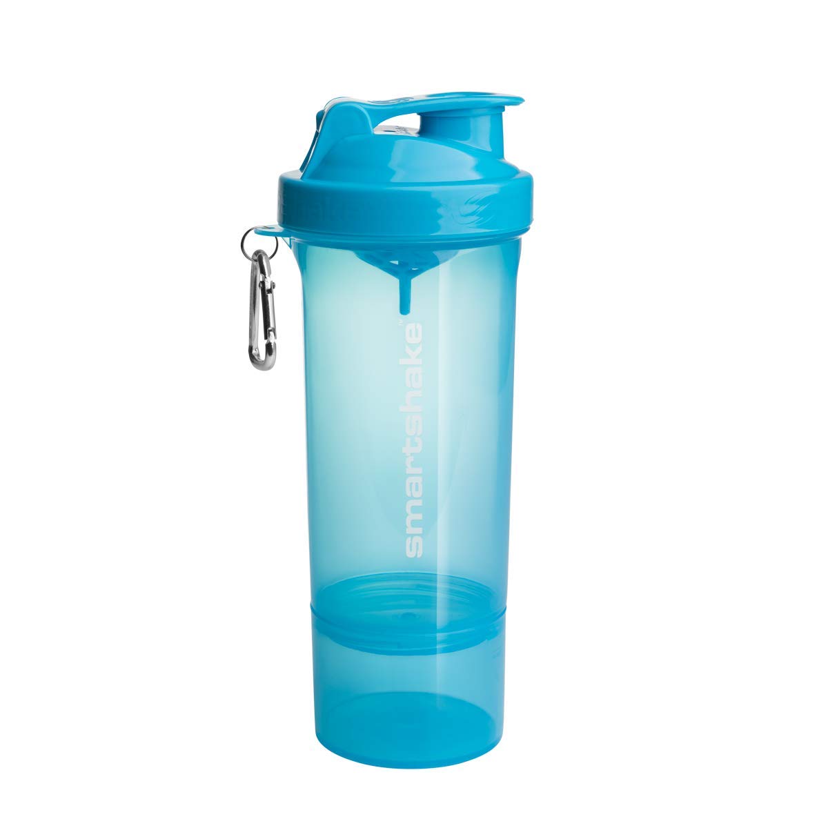 SmartShake Slim MultiStorage Shaker Bottle 500ml Neon Blue Amazon