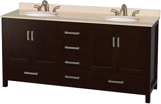 Wyndham Collection Sheffield 72 Inch Double Bathroom Vanity In
