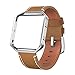 SWEES Leather Bands Compatible with Fitbit Blaze Smart Watch, Genuine Leather Replacement Band with Metal Frame Small & Large for Women Men, Champagne Gold, Rose Gold, Black, Brown, White, Grey, Beige