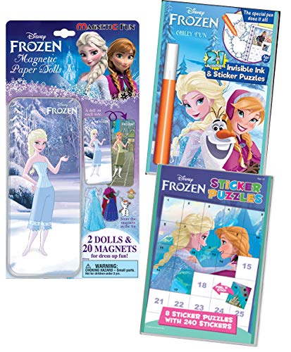 Lee Publications Frozen 2 No Mess Activity 3 Pack for Girls: Sticker Puzzler Pack, Invisible Ink Coloring Book, and Magnetic Paperdoll Dress Up Set - Thumbnail 6
