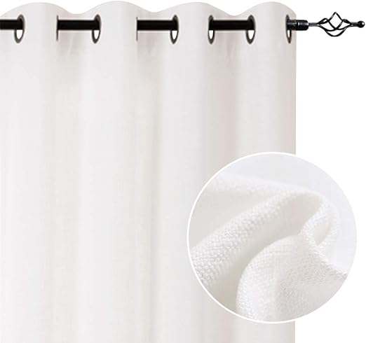 Amazon Com Burlap Linen Textured Curtains For Living Room 95 Inch