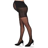 MeMoi Maternity Sheer Pantyhose for Women, Extra Large Waist Pregnancy Shapewear, 12 Denier - Sizes Small to Q2