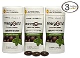 Energems Dark Chocolate Energy Boost with Caffeine, Vitamin B, Vitamin D, Antioxidants, plus L-Theanine- Mint Dark Chocolate Flavors - 63 Dietary Supplement Gems (3 Bottle Pack)