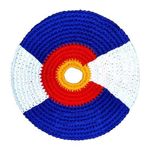 Pocket Disc Flying Disc Flag Edition - Crocheted Foldable Frisbee Toy Perfect for Both Kids and Adults - Supports Guatemalan Fair Trade - Colorado, Sport