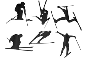 TEHAUX Ski Theme Wall Decal Self-adhesive Vinyl Sticker for Home and Ski Resort Decor Multi-posture Design