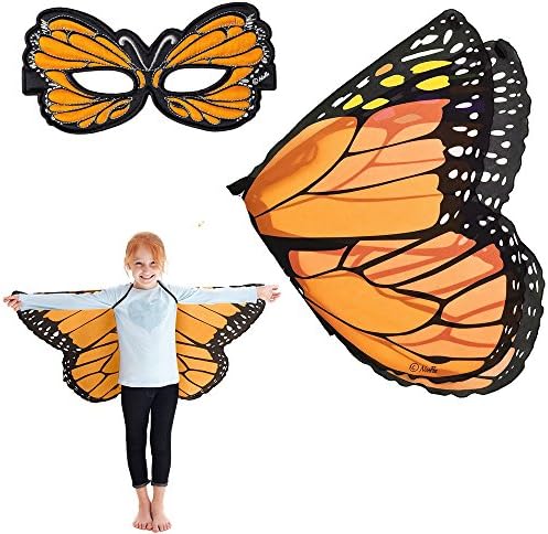 Douglas Cuddle Orange Monarch Butterfly Wings and Mask Bundle Set
