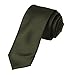 DAE2001 Dark Olive Green Fine Skinny Tie Matching Gift Box Set Checkered Poly SlimTie ST By Dan Smith