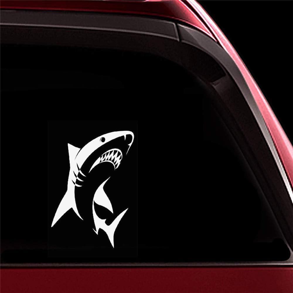 ytedad Car Sticker Car Decal A Shark Showing Two Rows of Sharp Teeth Car Decals for Car Body Window Door Rear Windshield