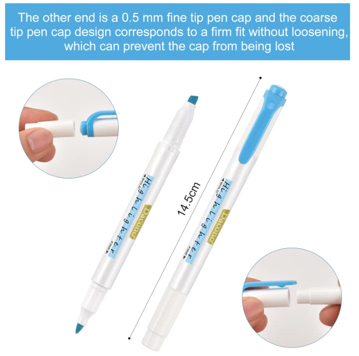Dacono Highlighter Double Ended, 12PC Pastel Colors Dual Tips Marker Pen, No Bleed Dry Fast, Chisel and Fine Tips Highlighters for Journal Bible Planner Adults Kids Students Office School