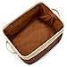 EZOWare Set of 3 Large Canvas Fabric Tweed Storage Organizer Cube Set W/Handles for Nursery Kids Toddlers Home and Office - 15 L x 10.5 W x 9.4 H -Brown/Beige