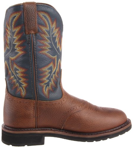 Justin Original Work Boots Men's Stampede Work Boot,Copper Kettle Rowdy/Steel Blue,6.5 EE US