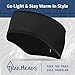 TrailHeads Womens Ponytail Headband - Moisture Wicking Hair Headband for Running, Winter, Workout - Athletic Headband Women - Black