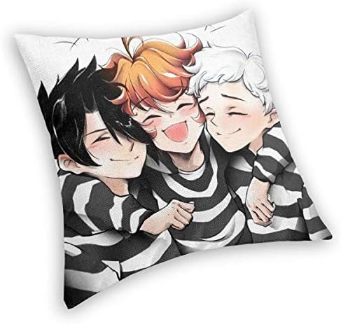 The Promised Neverland Pillows Cases Covers Home Sofa Bed Standard Square Velvet Throw Pillowcase Protectors Zipper 16x16 18x18 20x20 22x22 24x24 26x26 Inches