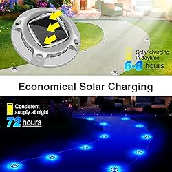 Solar Driveway Lights with 2 Color Modes, IP68