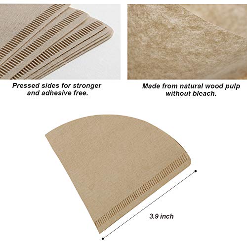 HOKEKI Natural Coffee Filters For Pour Over Coffee Maker, 100 Count