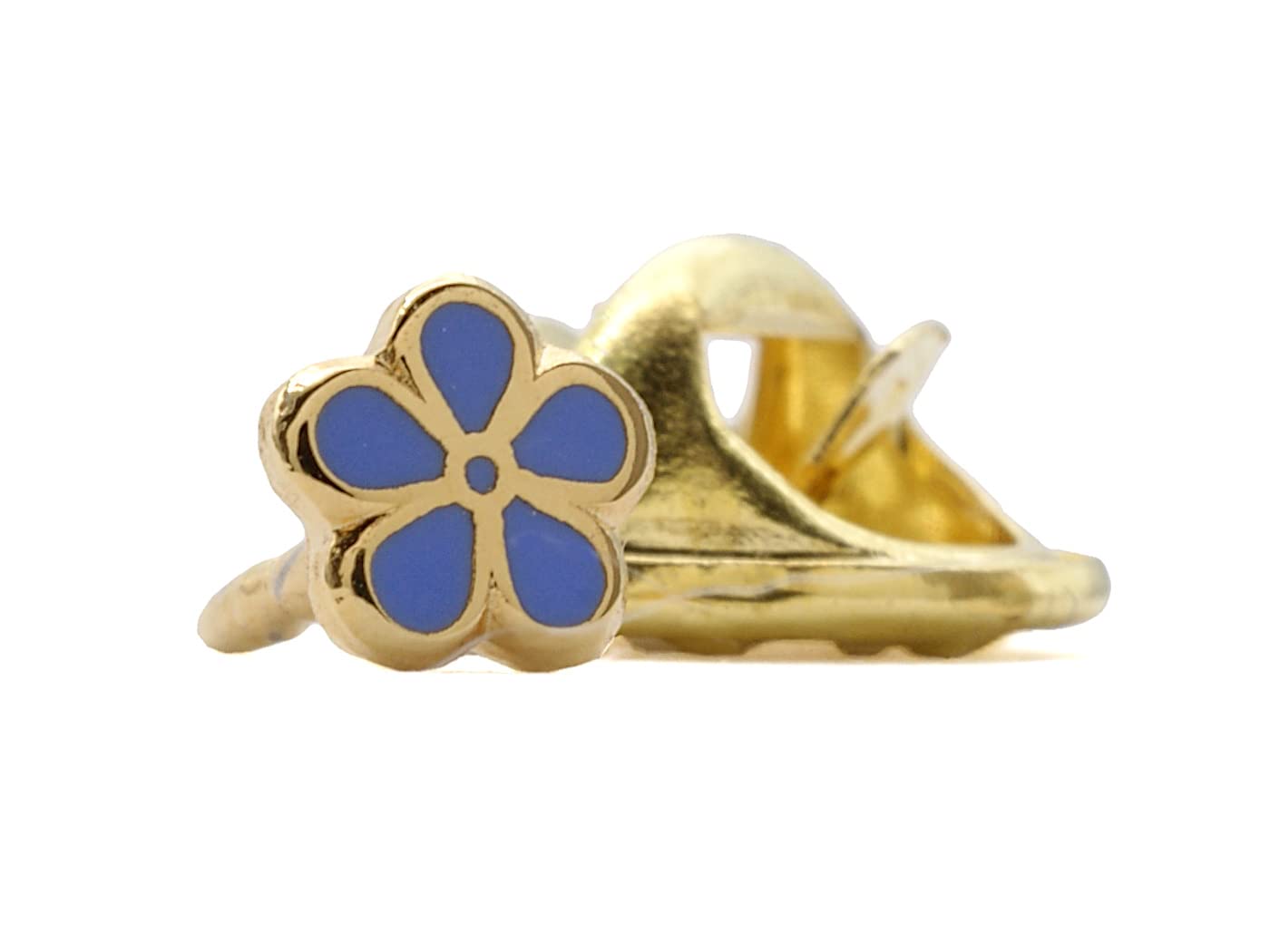 Victoria Regalia Masonic Enamel Forget-Me-Not Gold Speck of Dust Lapel Pin