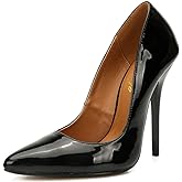 Enelauge Women's Stiletto Pointed Toe Slip On High Heel Zapatos Ladies Wedding Party Pumps Plus Size
