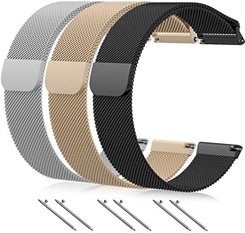 BRIGTLAIFF Compatible Fitbit Versa Bands, Milanese Smart Watch Band Replacement Metal Mesh Loop Wristbands Stainless Steel Accessories Bracelet Straps for Women Men, Multi-Colors, 3PACK/1PACK