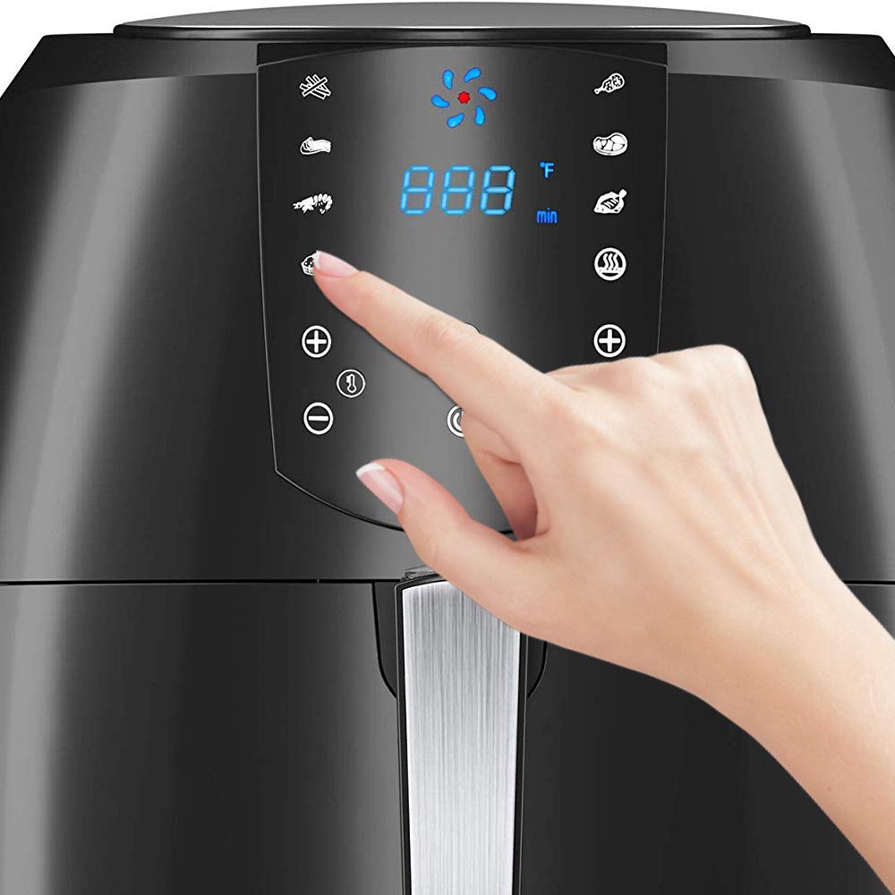 Rozi Air Fryer, 1800W Electric Hot Air Fryers XL 5.5QT, Oven & Oilless Cooker for Roasting, Programmable Air Fryer with 7 Cook Presets