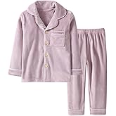 BANGSAUR Kids' Clothing Set, Coral Fleece Clothing, Button Down Winter Warm Long Sleeve Clothing, Boys Girls 3-12 Years