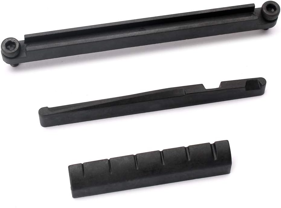 Alnicov Guitar Brigde Saddle Set,Adjustable Lifting Guitar Brigde Saddle Upper Lower Nut Set for 6 String Acoustic Folk,Black - Image 5
