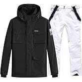 Mens Ski Suits Windproof Snowboard Ski Jacket and Pants Set Insulated Snowsuit Winter Warm Snowboarding Snow Jackets