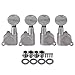 YMC TP-UK Series 4pcs Ukulele Tuning Pegs 2L2R Chrome Machine Heads Tuners for Ukuele with Felt pick, (Chrome)