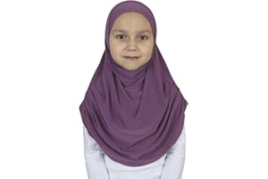 Modefa Islamic Girl Child Practical Amira Hijab Two Piece Muslim Scarf & Bonnet - Instant Easy Hijab