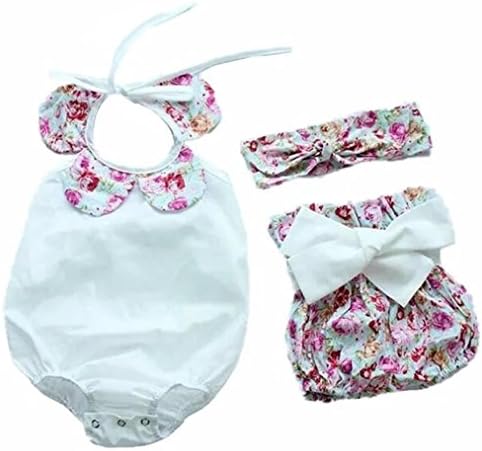 Baby Cotton Frocks Design Romper Newborn Baby Clothing Flower Romper Organic Baby Clothes 3pcs/set (M(10-18month), flower 2#)